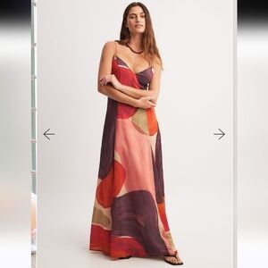 Red and Pink Sleeveless Spaghetti Strap Sundress